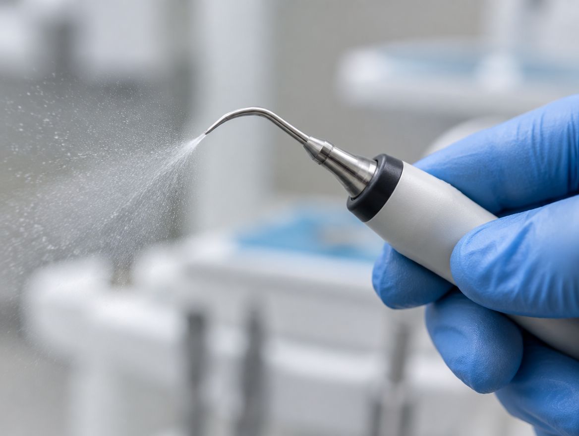 Ultrasone scaler in de hand